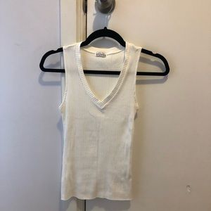 Malibu Beach Basics White Ribbed Tank Mixology